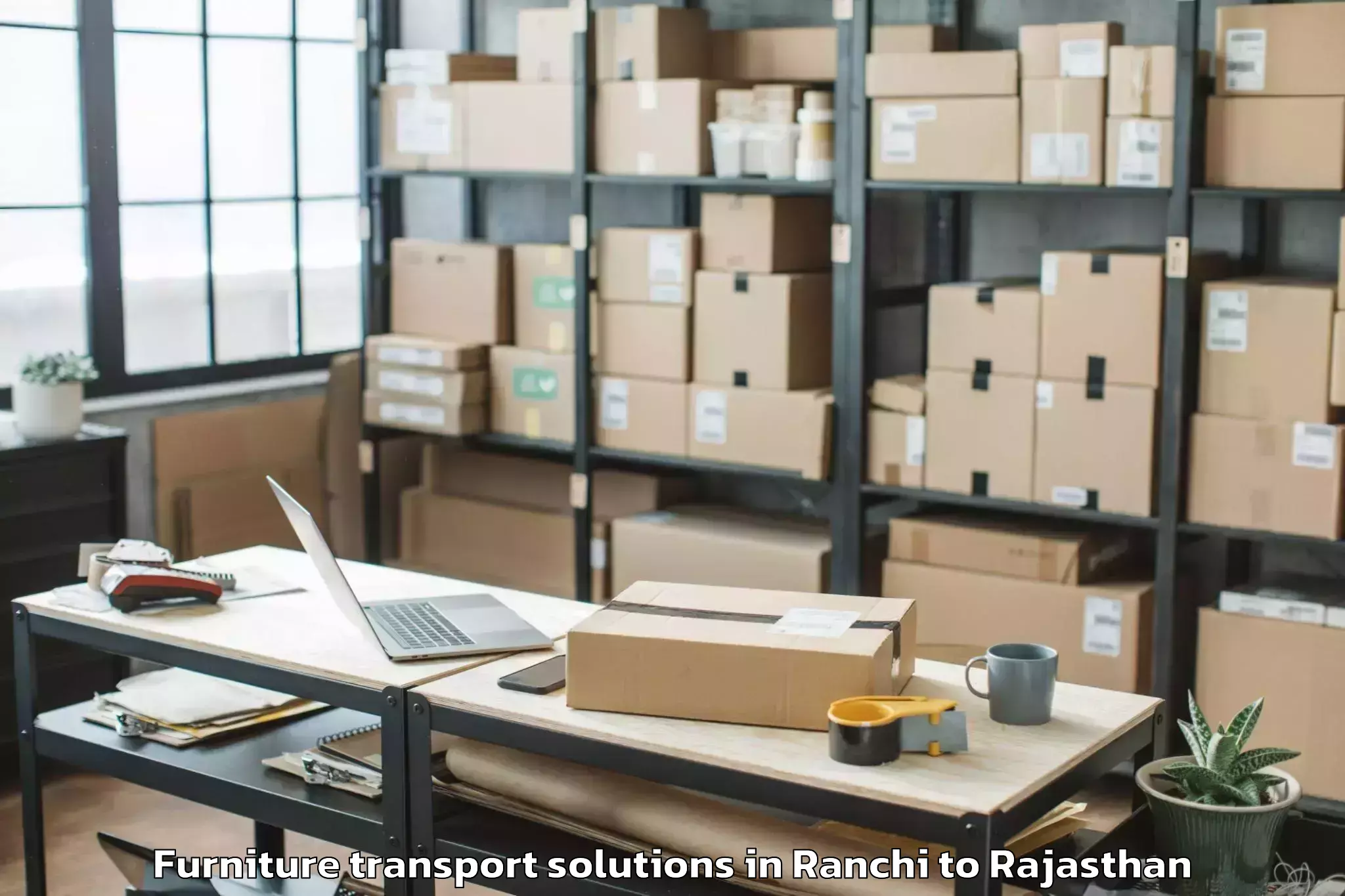 Reliable Ranchi to Bhilwara Furniture Transport Solutions